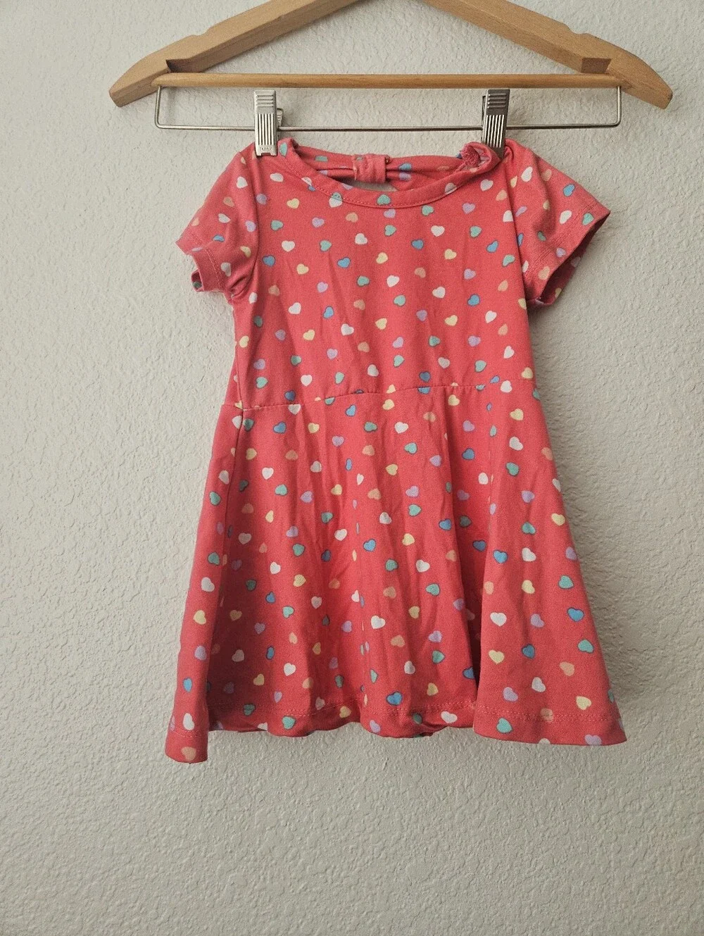 my destiny heart polka dot bow pink dress, 24 months